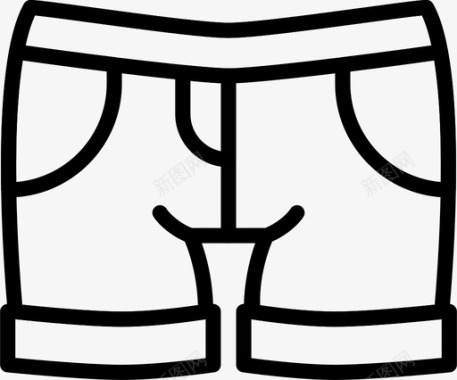 短裤衣服时尚图标图标