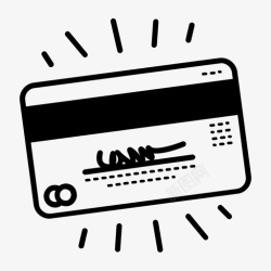 磁条信用卡信用卡背面信用卡金融图标高清图片