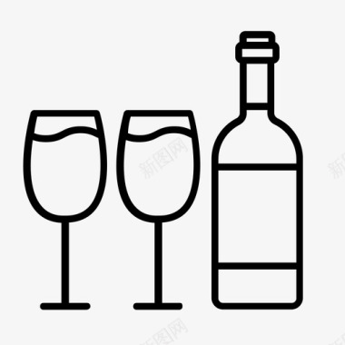葡萄酒酒精饮料鸡尾酒图标图标