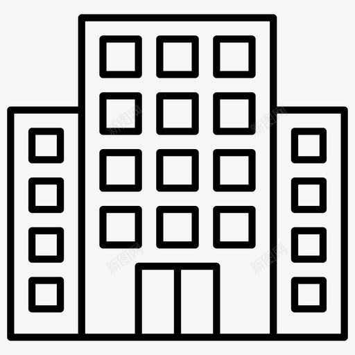 建筑办公楼图标svg_新图网 https://ixintu.com 办公楼 建筑