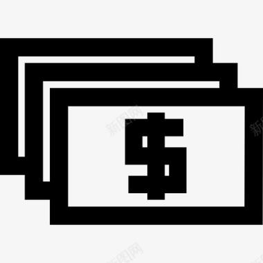 美元账单商业电子商务图标图标