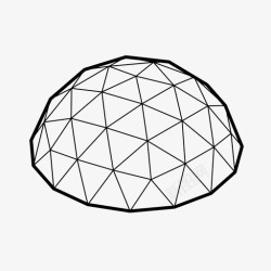 测地线球体测地线穹顶建筑几何学图标高清图片