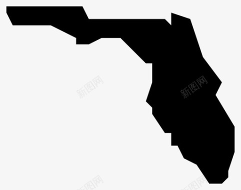 佛罗里达地图各州美国图标图标