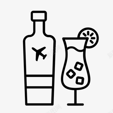 机场休息室酒吧饮料图标图标