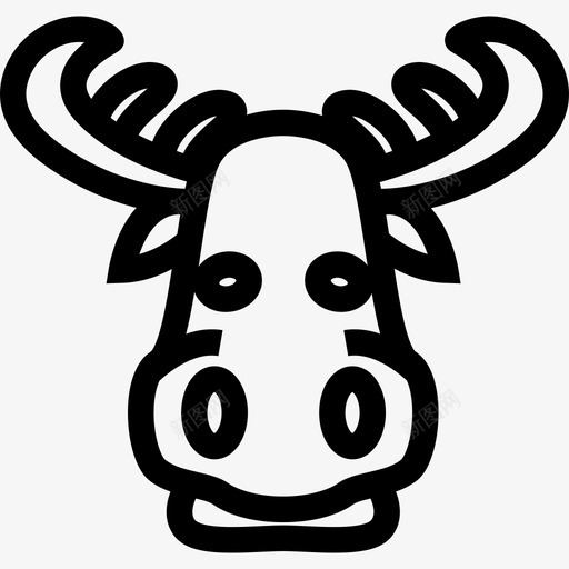 驼鹿脸轮廓动物有趣的动物图标svg_新图网 https://ixintu.com 动物 有趣的动物 驼鹿脸轮廓