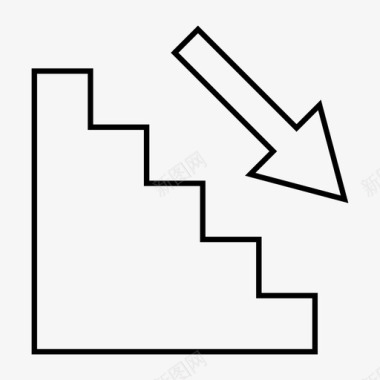 下楼梯箭头出口图标图标