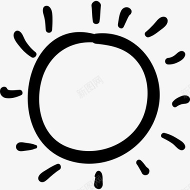太阳手绘不规则形状手绘沙滩手绘细部图标图标