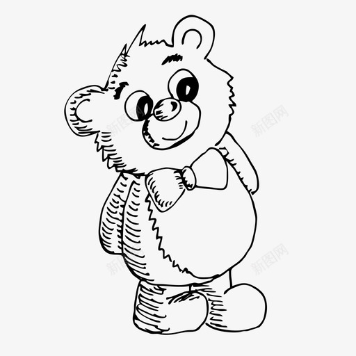 泰迪熊婴儿手绘图标svg_新图网 https://ixintu.com 婴儿 我的妻子收藏 手绘 泰迪熊 玩具 玩具熊