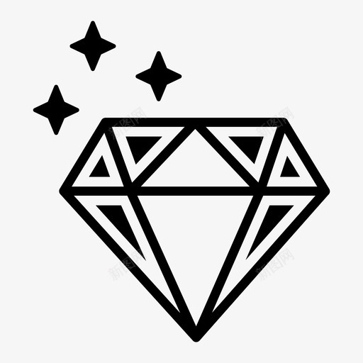 钻石金融宝石图标svg_新图网 https://ixintu.com 商业个人金融 宝石 投资 珠宝 金融 钻石