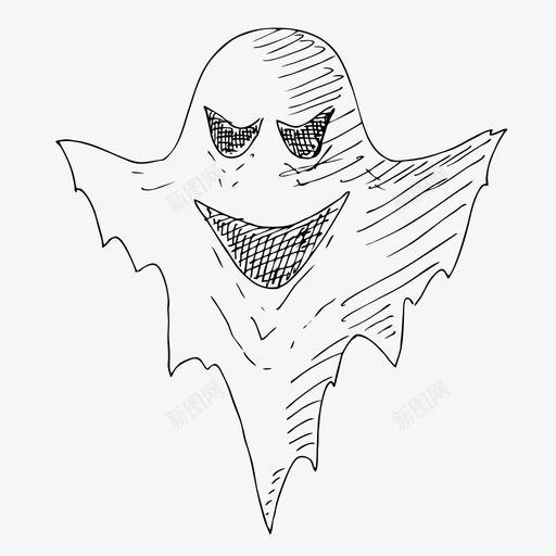 鬼魂恐惧手绘图标svg_新图网 https://ixintu.com 恐怖 恐惧 手绘 手绘的鬼魂 素描 鬼魂