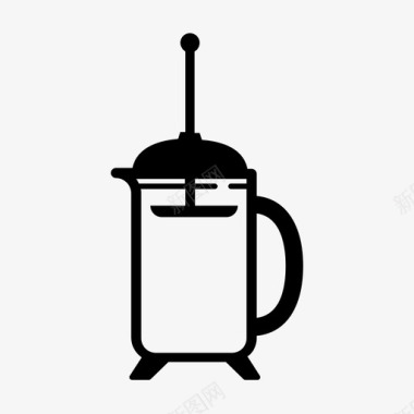法式出版社咖啡咖啡豆图标图标