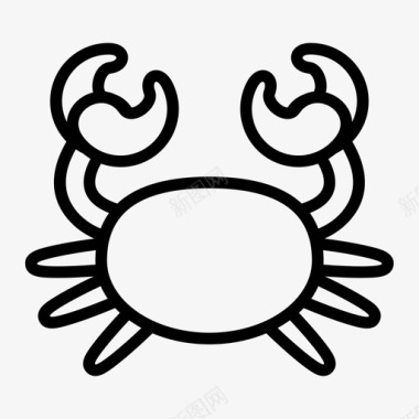 巨蟹动物螃蟹图标图标