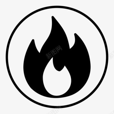 火灾燃烧的火焰危险图标图标
