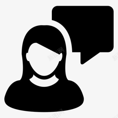 女性语音泡泡通信消息图标图标