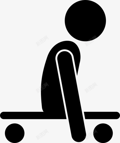 残疾人在滑板上残疾人移动图标svg_新图网 https://ixintu.com 残疾人 残疾人在滑板上 移动 轮子