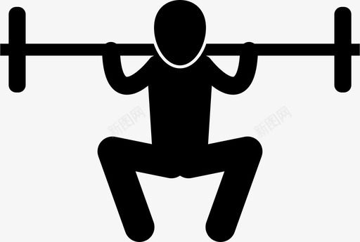瘦男人重量训练建筑锻炼图标图标