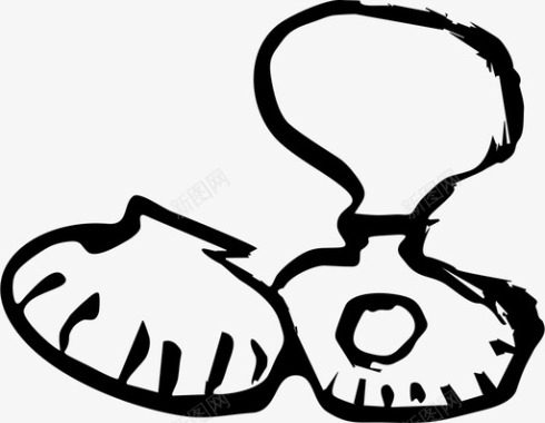 蛤蜊牡蛎珍珠图标图标