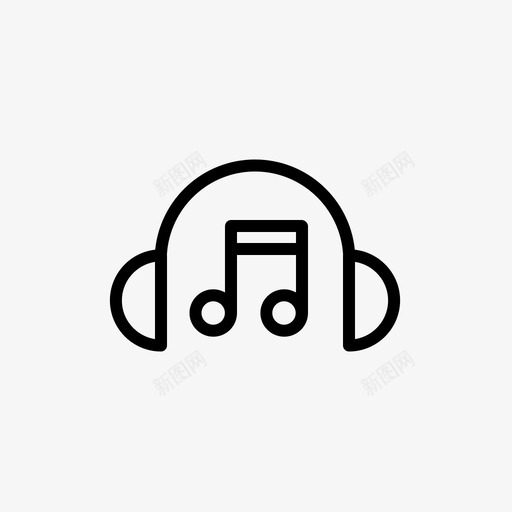 耳机和音符音乐图标svg_新图网 https://ixintu.com 耳机和音符 音乐