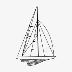 码头帆船帆船海洋船图标高清图片