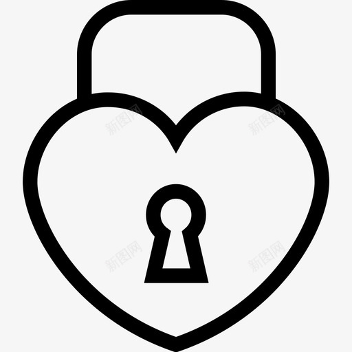 爱情锁心钥匙图标svg_新图网 https://ixintu.com 婚礼 心 浪漫 爱情 爱情和浪漫线图标 爱情锁 钥匙