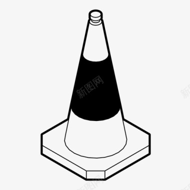 交通锥注意控制图标图标