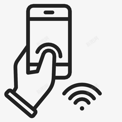 无线支付手指手图标svg_新图网 https://ixintu.com 屏幕 手 手指 无线支付 点击