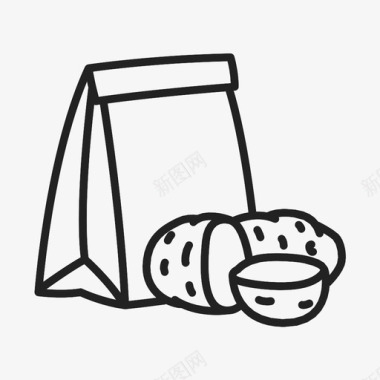 食品纸袋杂货土豆图标图标