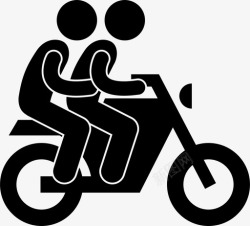 骑摩托车的人摩托车手摩托车人图标高清图片