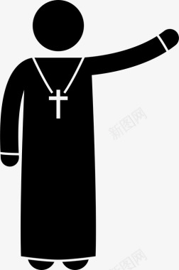 牧师基督徒教会图标图标