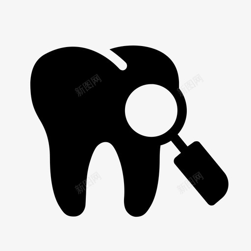 口腔卫生牙科搜索图标svg_新图网 https://ixintu.com 口腔卫生 搜索 牙科 牙齿 迷你图标集固体牙齿牙科牙医