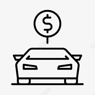 汽车成本美元汽车经销商图标图标