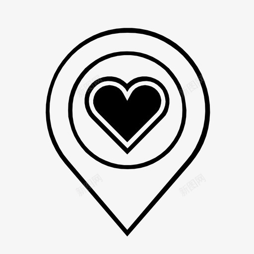 位置心脏图标svg_新图网 https://ixintu.com 位置 心脏