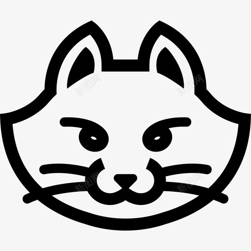 猫脸动物有趣的动物图标svg_新图网 https://ixintu.com 动物 有趣的动物 猫脸