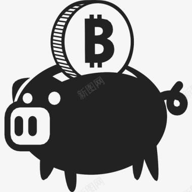 piggybank比特币数字货币经济图标图标