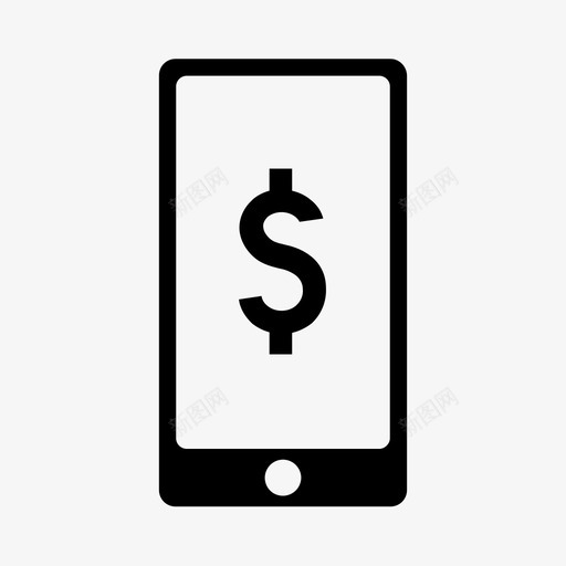 手机银行美元货币图标svg_新图网 https://ixintu.com 手机银行 支付 电话 美元 货币 货币银行货币