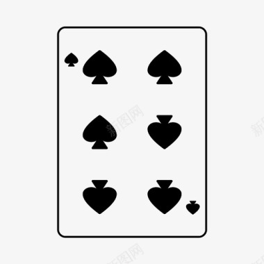 六个黑桃纸牌游戏图标图标
