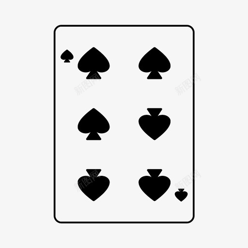 六个黑桃纸牌游戏图标svg_新图网 https://ixintu.com 六个黑桃 大肥猪 扑克 游戏 纸牌 肥猪牌