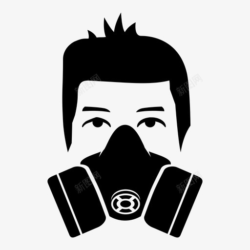 防毒面具生物危害品面罩图标svg_新图网 https://ixintu.com 呼吸器 生物危害品 防毒面具 面罩