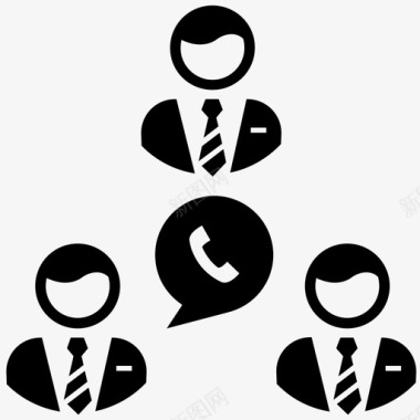 电话会议商务电话沟通图标图标