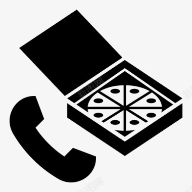 披萨电话送货订单图标图标