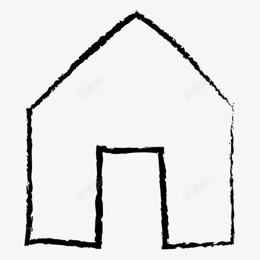 家公寓房子图标svg_新图网 https://ixintu.com 公寓 家 房子 生活 素描 素描工具