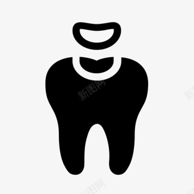 磨牙洞龋齿牙科图标图标