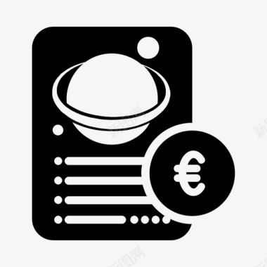 占星术文献货币欧元文件图标图标