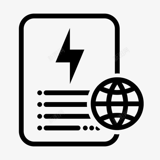 在线电费单文档能源图标svg_新图网 https://ixintu.com 在线电费单 文档 电力 纸张 网络 能源