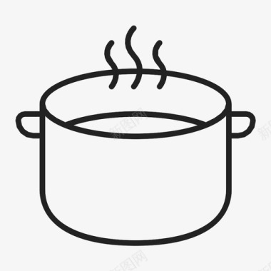 热汤锅厨师炊具图标图标