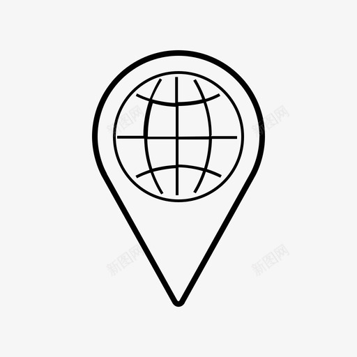 地图图钉方向位置图标svg_新图网 https://ixintu.com 世界 位置 地图图钉 导航 方向