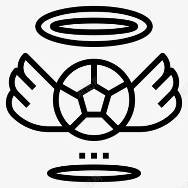 有翅膀的足球天使徽章图标图标