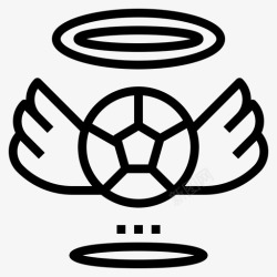 天使徽章素材有翅膀的足球天使徽章图标高清图片