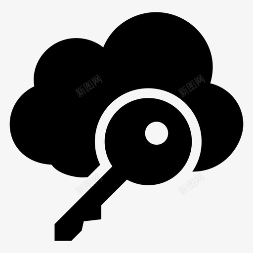 云密码密钥安全图标svg_新图网 https://ixintu.com 云密码 云计算字形图标 天气 安全 密钥