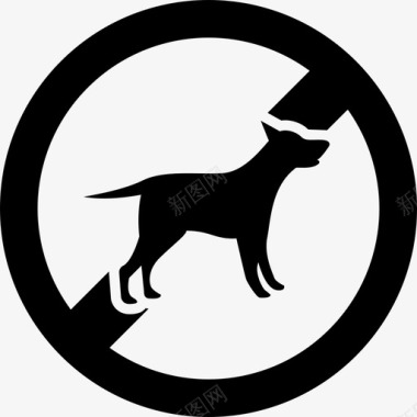 禁止狗动物禁止图标图标